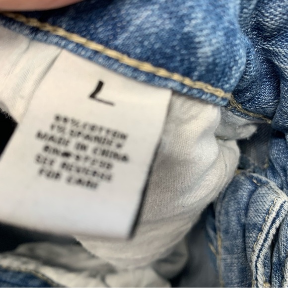 Almost Famous Denim Skirt Large Mid Rise Midi Blue Light Wash Front Slit Western - Picture 8 of 10